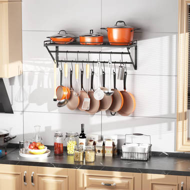 Wall hanging outlet steel kitchen rack